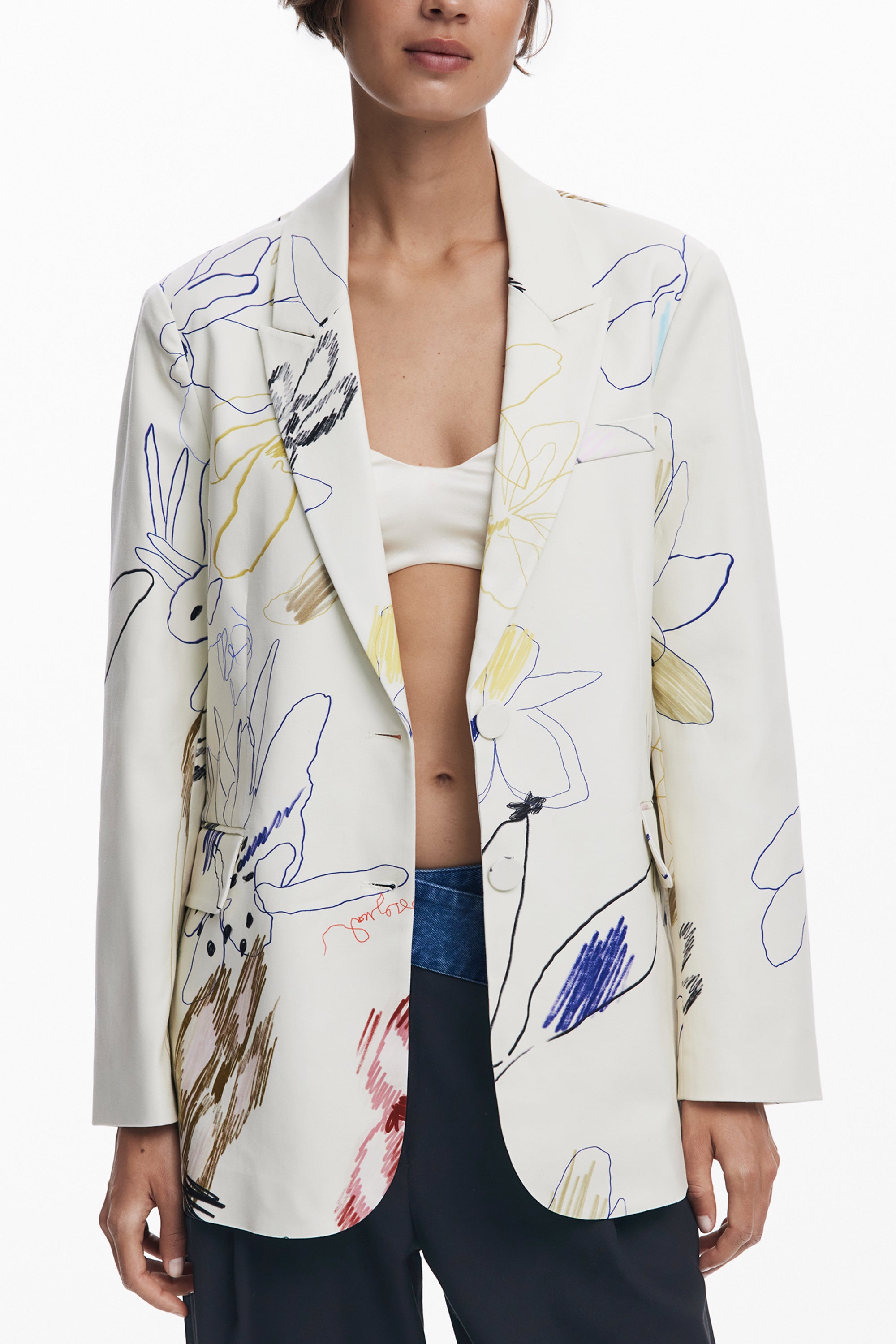 DESIGUAL CLASSIC WOMEN'S WHITE JACKET